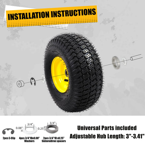 MZREXN 3in offset hub illustration showing adjustable fit for multiple mower models.