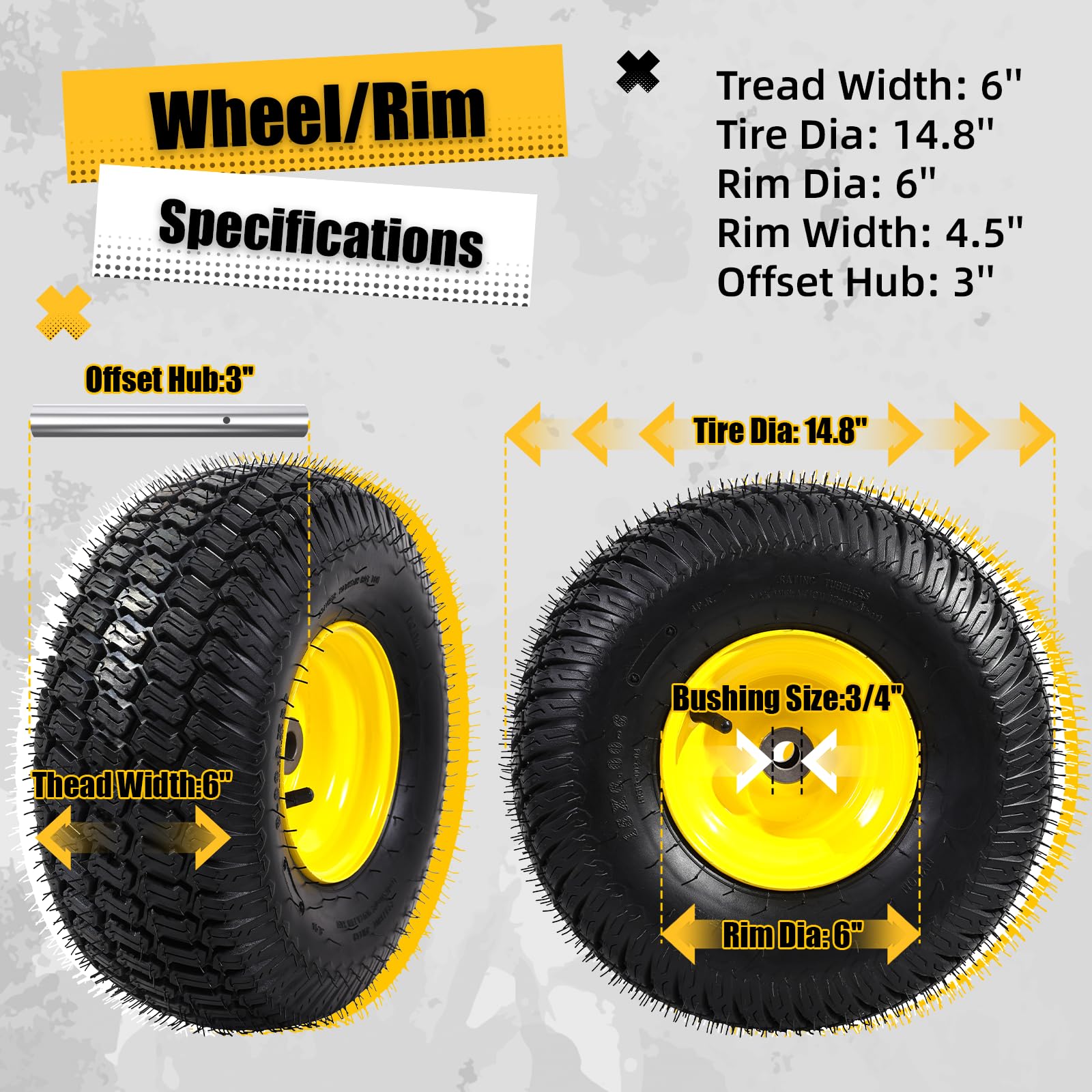 MZREXN wheel assembly with hub and 4-ply tubeless design for durable replacement.