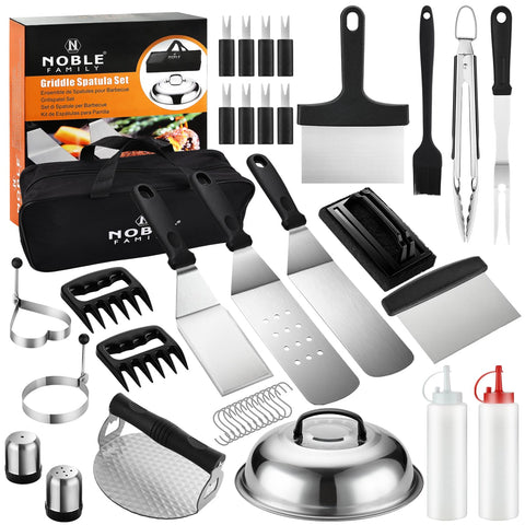 N NOBLE FAMILY 38pcs flat-top grill set kit, complete outdoor cooking tools for versatility