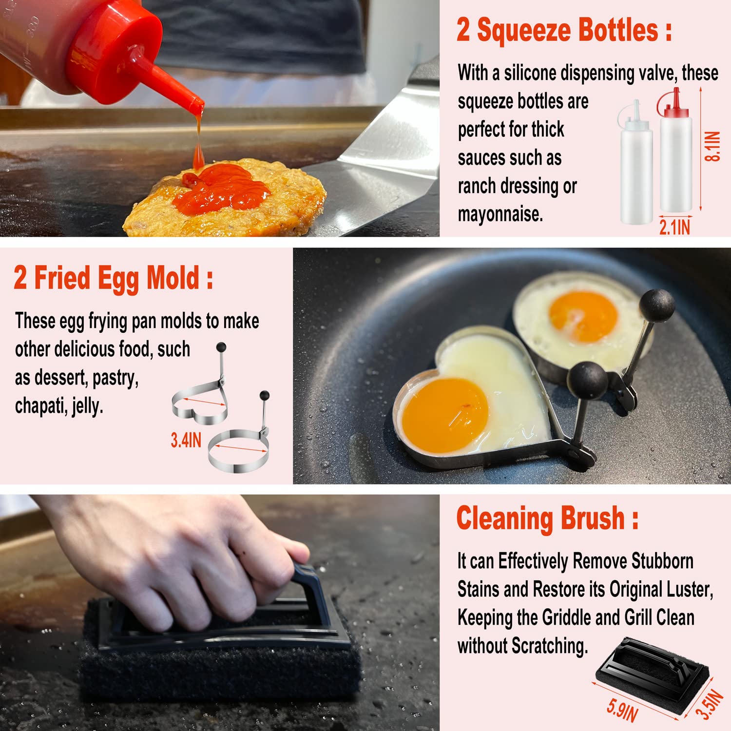 N NOBLE FAMILY egg rings and meat claws for shaping and handling