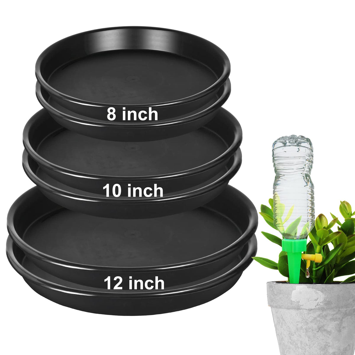 NABAOXUN 8-inch plant tray front view for sturdy pot protection.