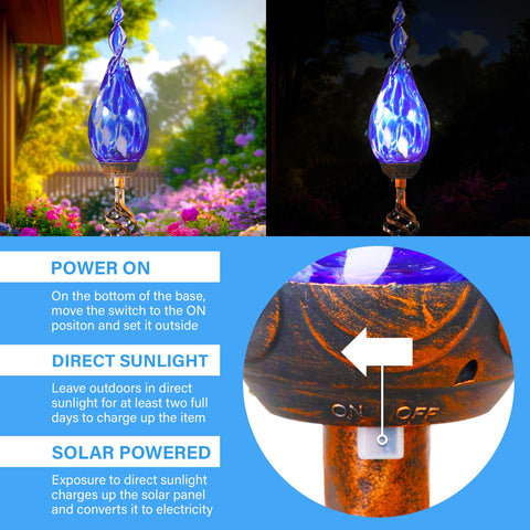 Naboher LED flame stakes provide soft night illumination for borders