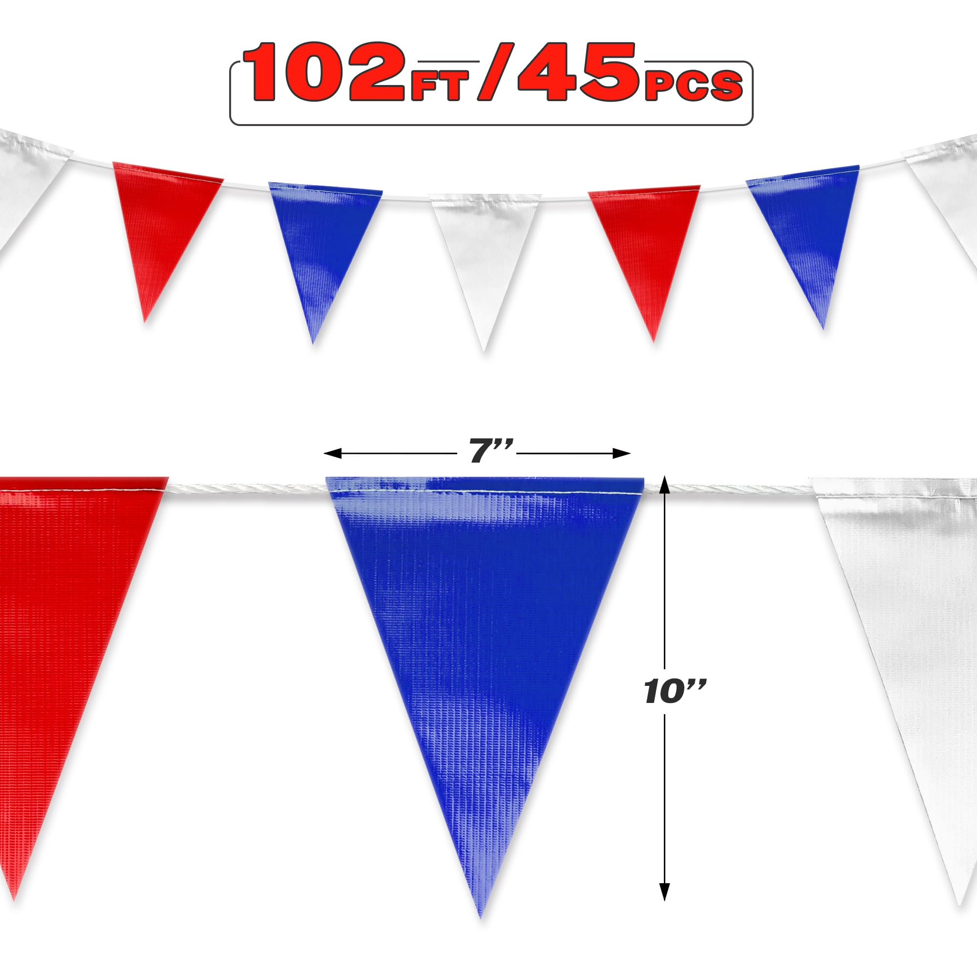 NACARUM double-stitched pennant flag offers durable setup in windy conditions.