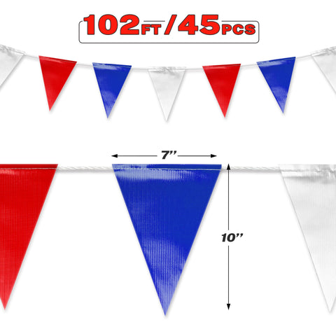 NACARUM double-stitched pennant flag offers durable setup in windy conditions.