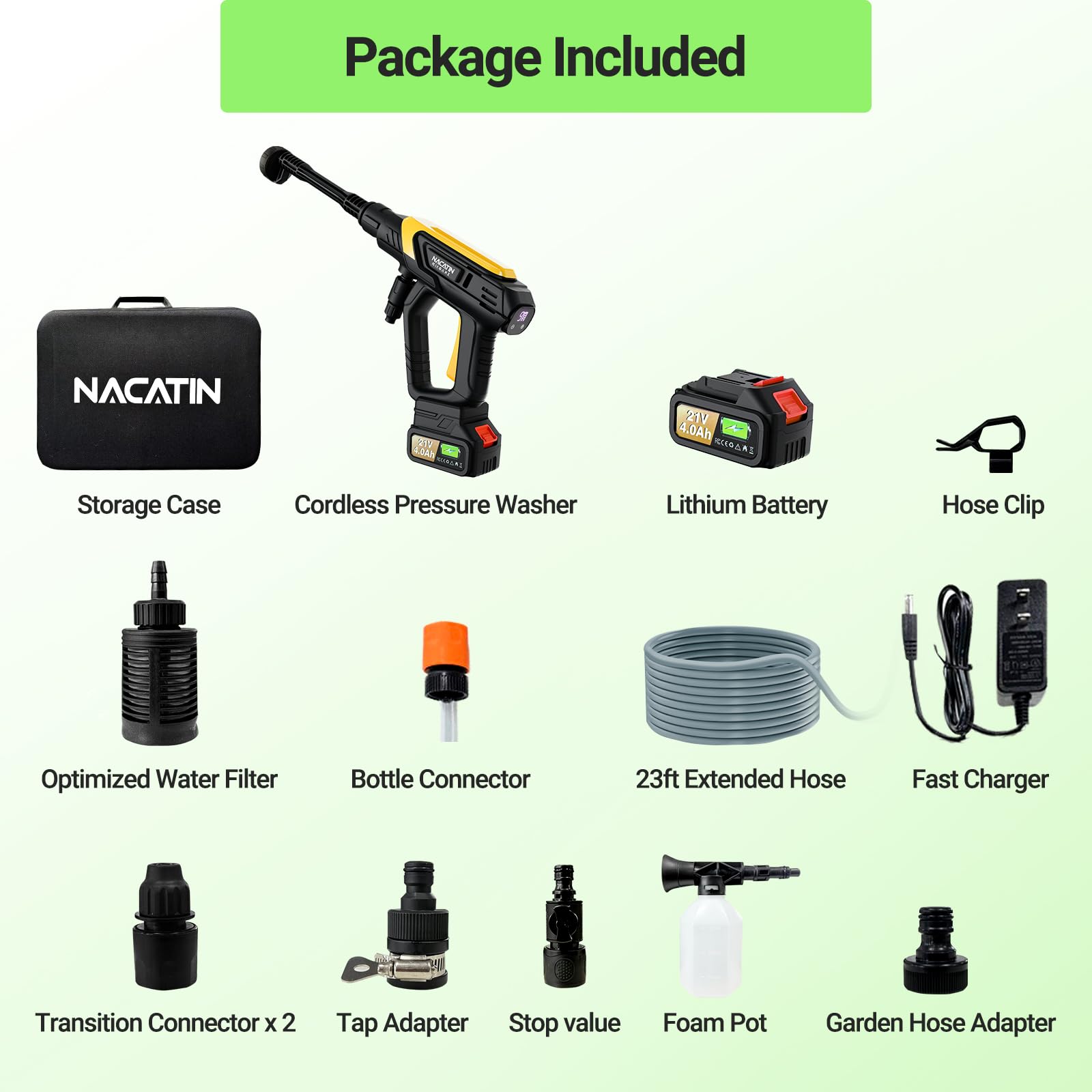 NACATIN 23ft reinforced hose extends reach for larger tasks