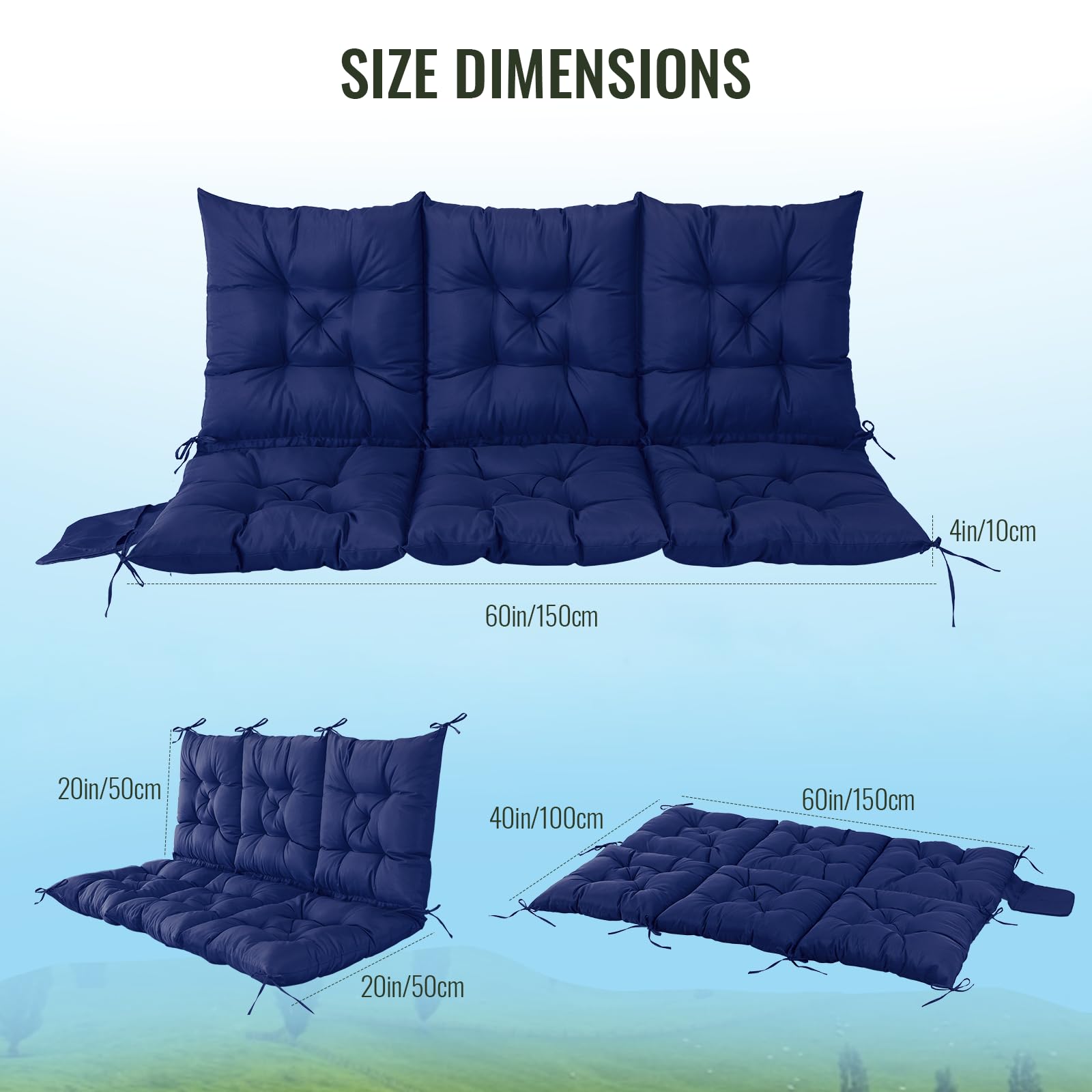 Waterproof fabric detail highlighting outdoor weather resistance for NACATIN cushion.