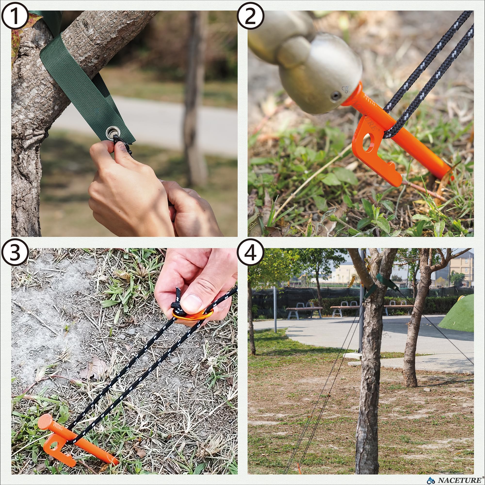 NACETURE 13.12 ft tree rope helps secure leaning growth.