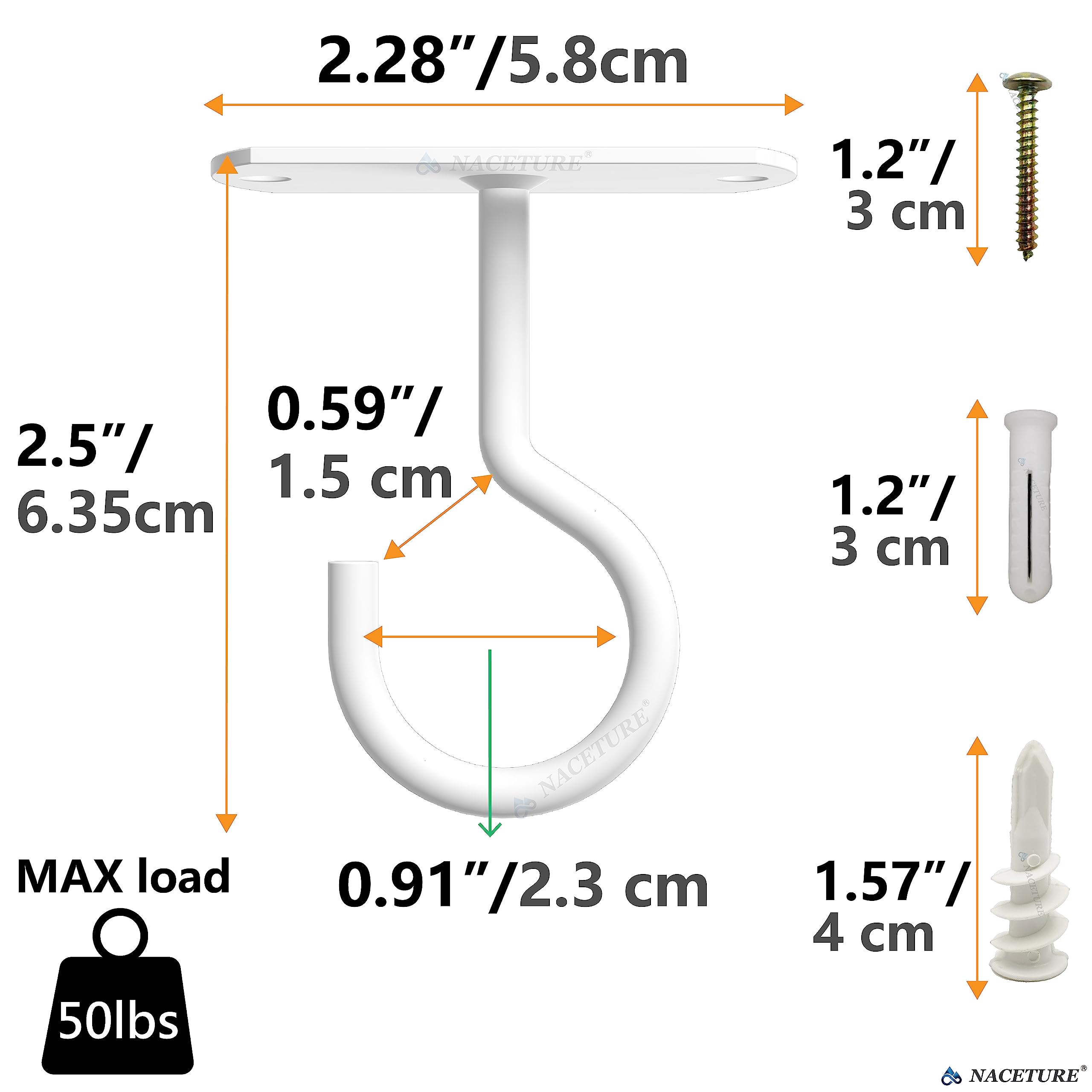 Naceture ornament-hanger ceiling hook supports seasonal decor.
