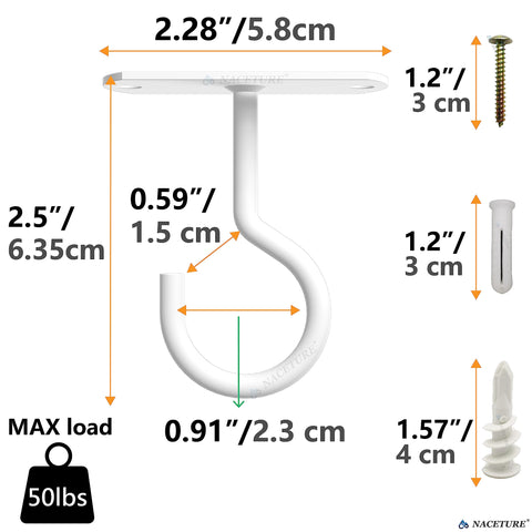 Naceture ornament-hanger ceiling hook supports seasonal decor.