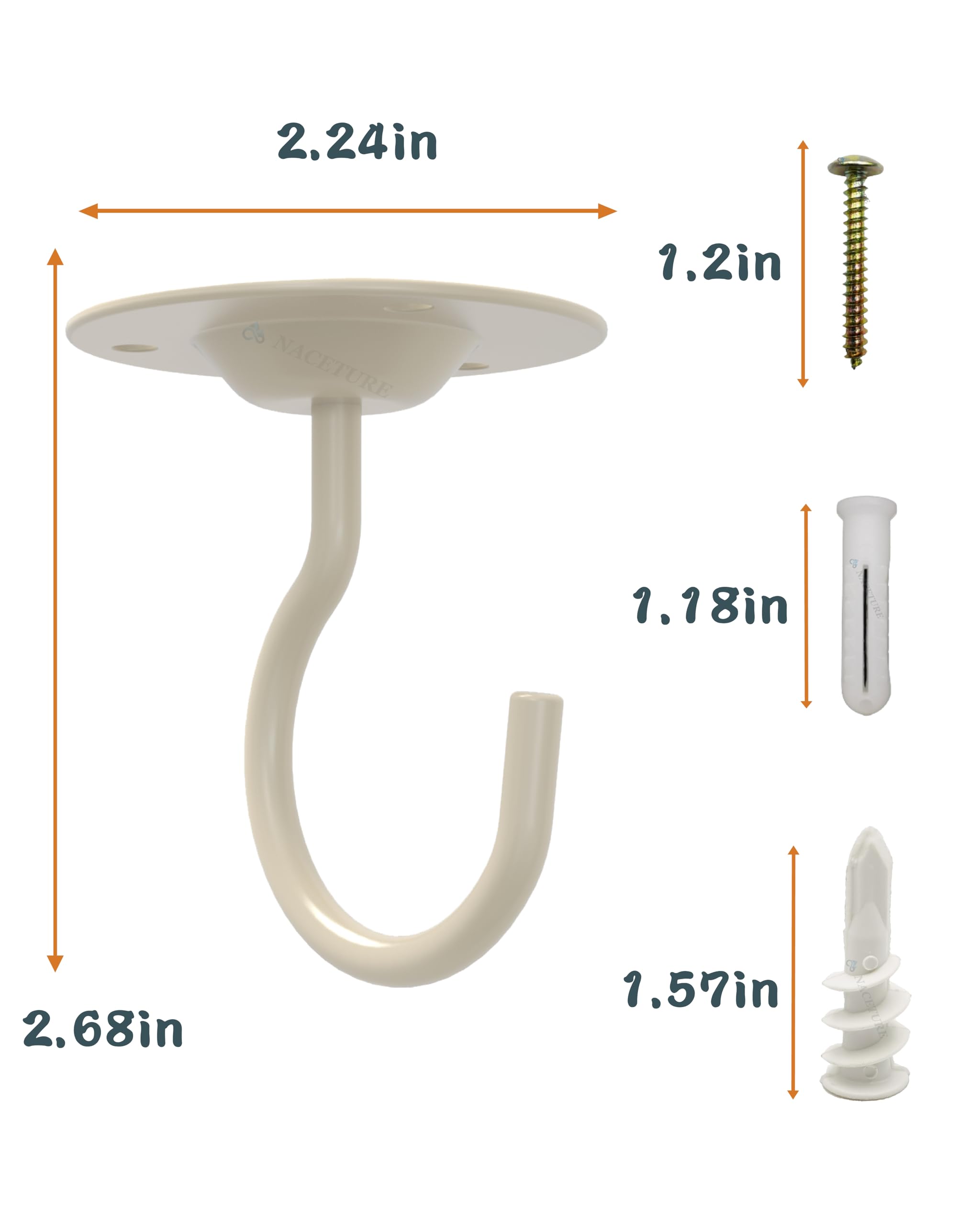 NACETURE white plant hanger bracket for indoor and outdoor use