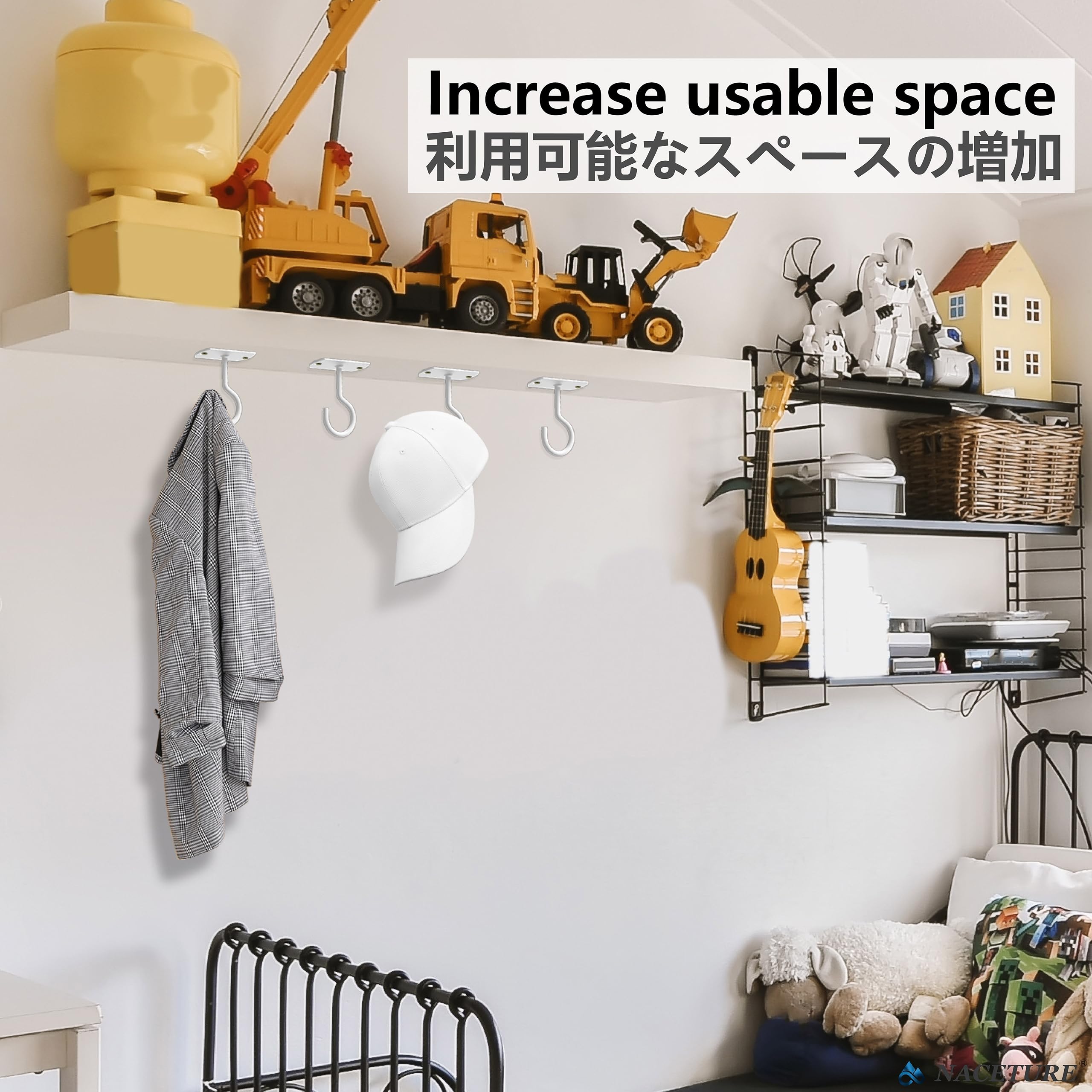 Naceture ceiling hook for wind chimes keeps outdoor decor stable.