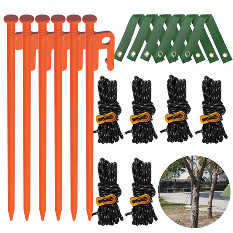 NACETURE tree stakes 6-pack securing young trees for upright growth.