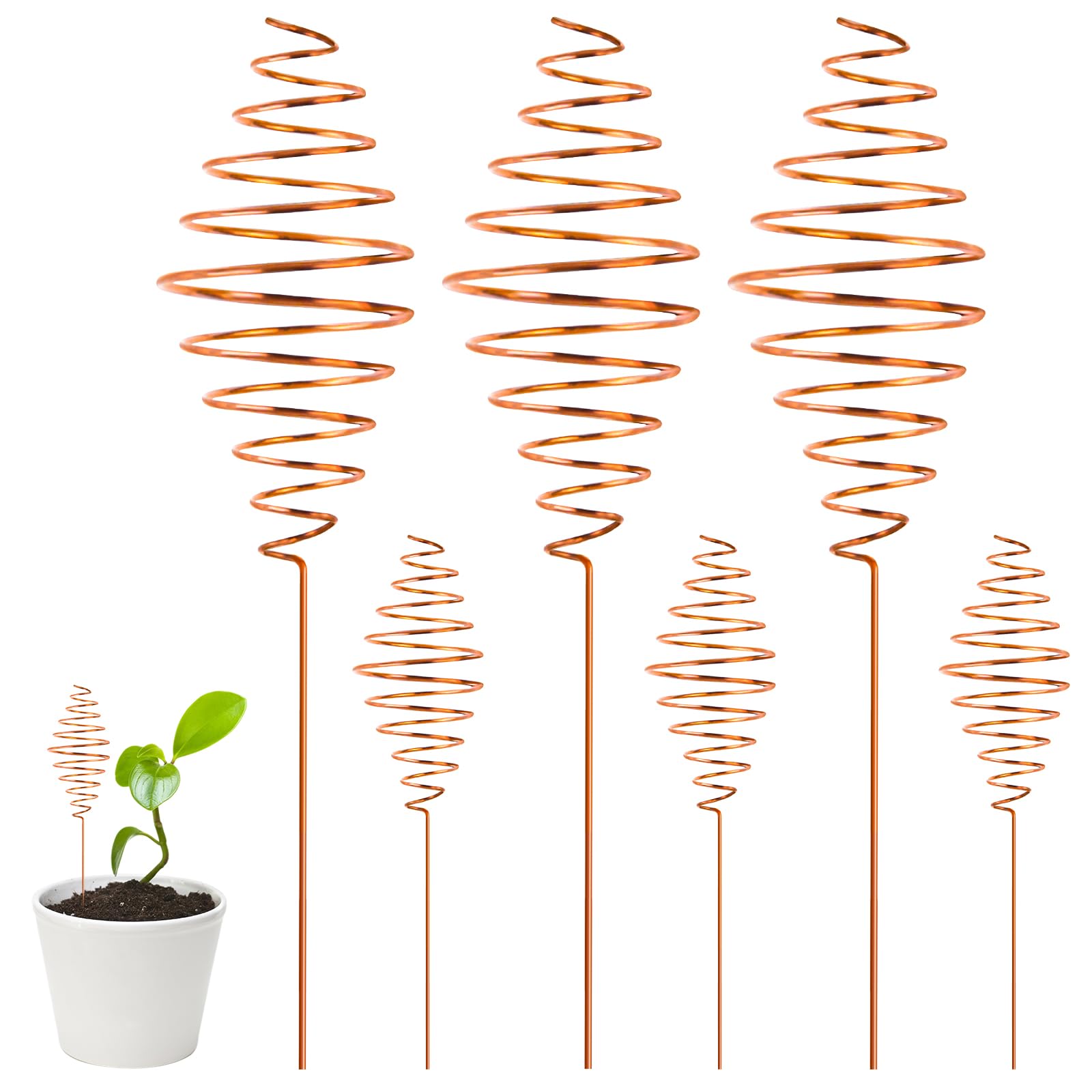 NACHLYNN copper electroculture stake 6-pack ready for garden deployment to support multiple plants