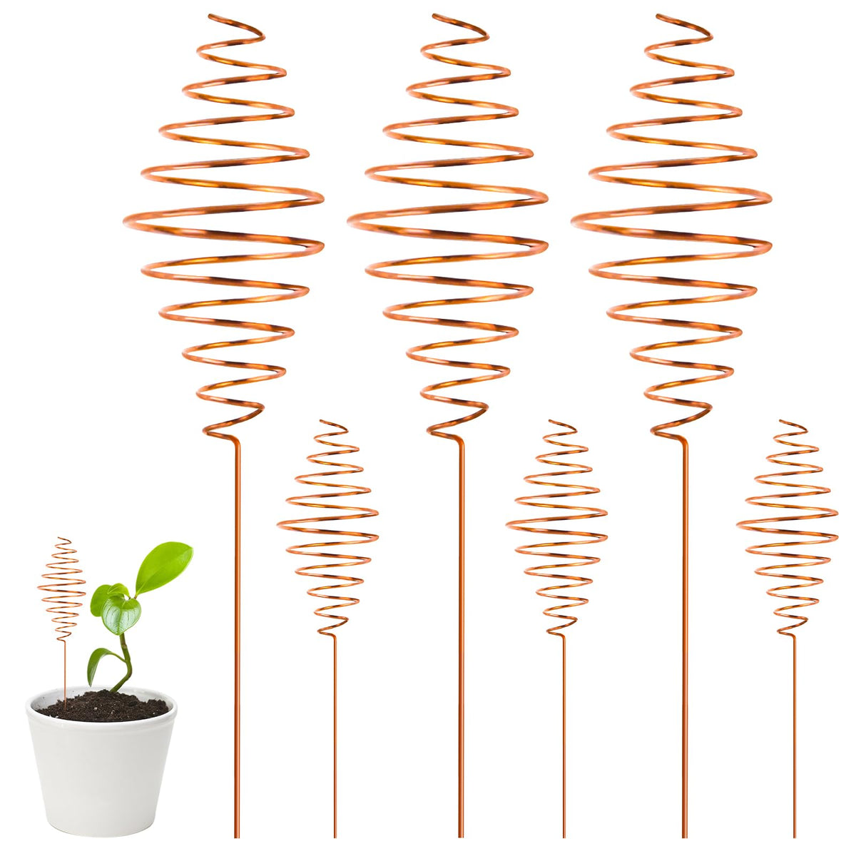 NACHLYNN copper electroculture stake 6-pack ready for garden deployment to support multiple plants