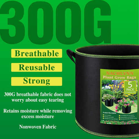 NACHLYNN foldable and reusable grow bags for compact storage