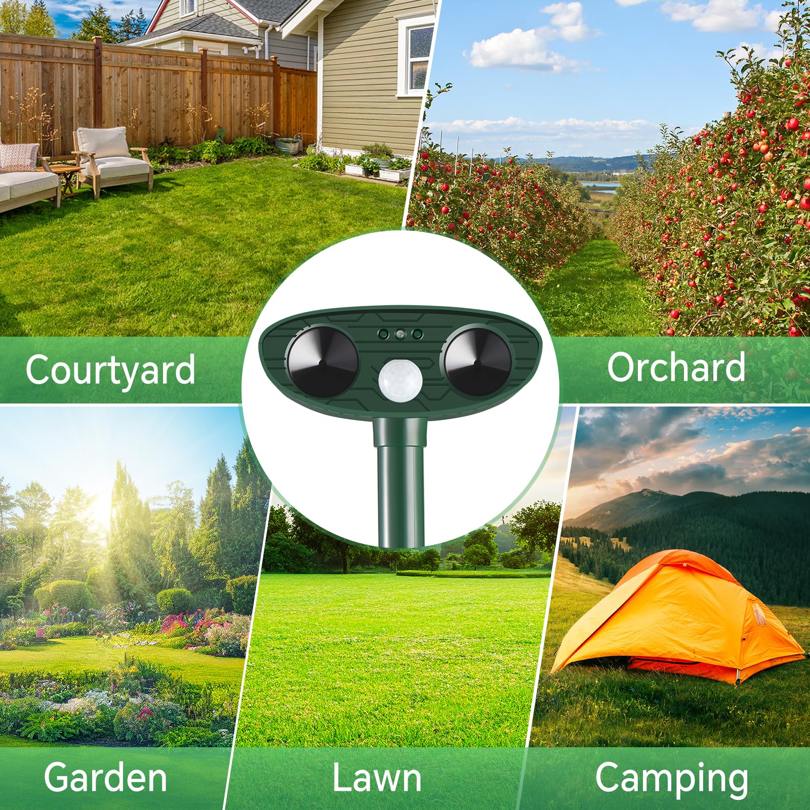 Nacoman LED flashing light deterrent with motion sensor enhances night deterrence.