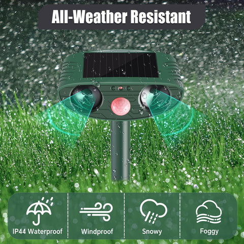 Nacoman raccoon deterrent prevents nocturnal visits to trash and gardens.