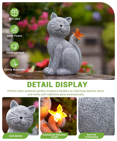 Nacome cat statue on balcony creates cozy outdoor ambience.