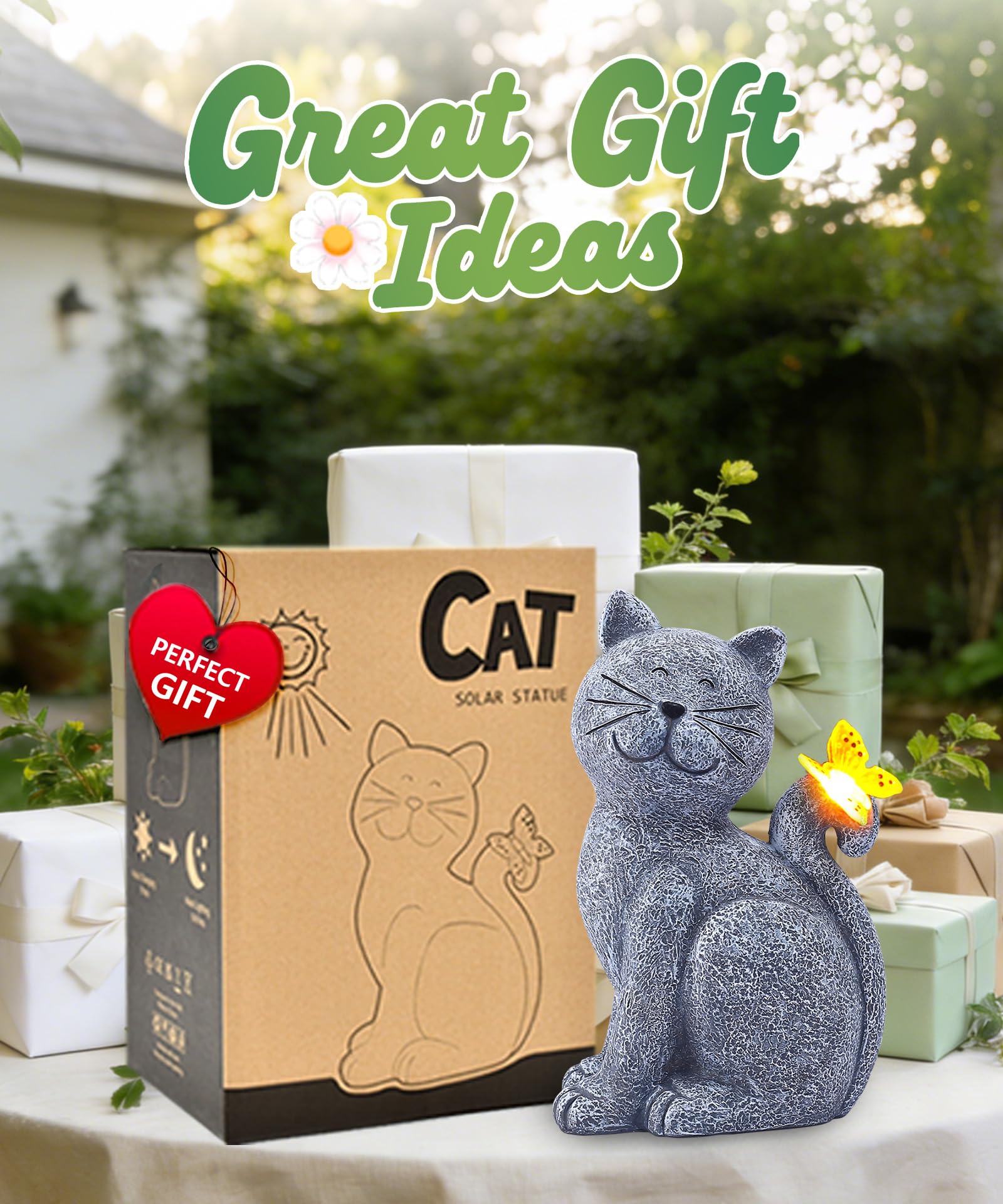 Nacome cat porch decor silhouette enhances curb appeal with gentle light.
