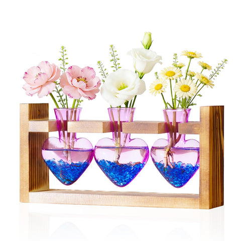 Nacome 3-bulb glass vase in purple for compact hydroponics display