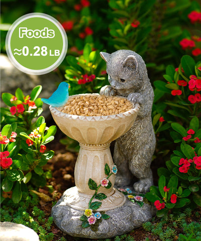 Nacome Solar Cat Statue UV-coated colors stay bright outdoors