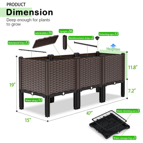 NACREEN elevated garden bed reduces bending for comfortable gardening sessions.