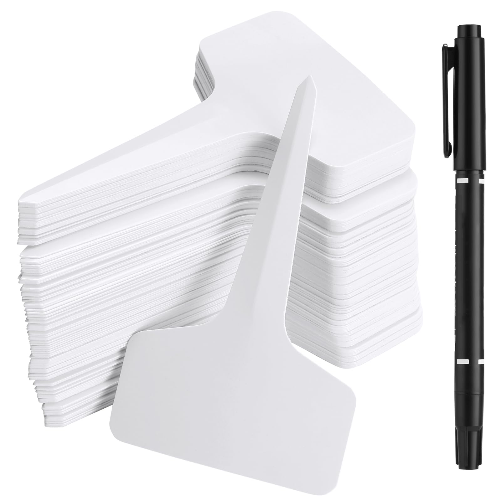 NadaKin 500-pack plant labels with T-shape for easy soil insertion and reuse