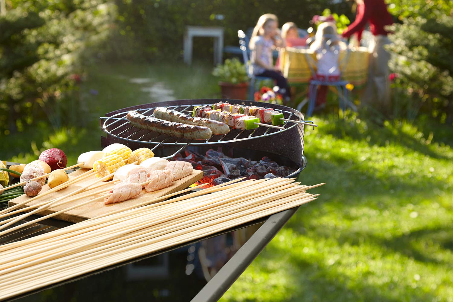 NadaKin eco-friendly disposable skewers for easy cleanup after outdoor dining.