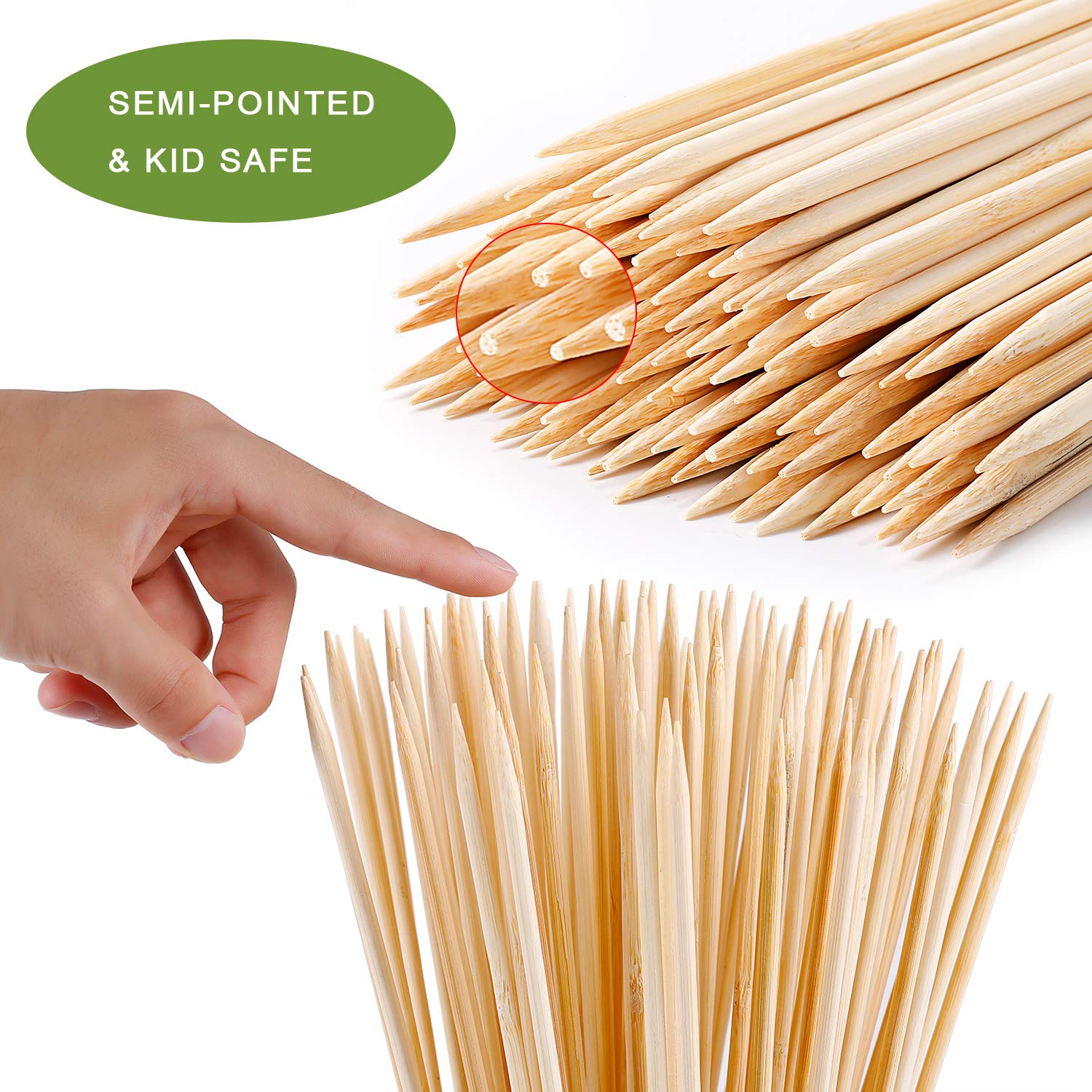 NadaKin extra-long bamboo sticks keep hands away from flame during grilling.