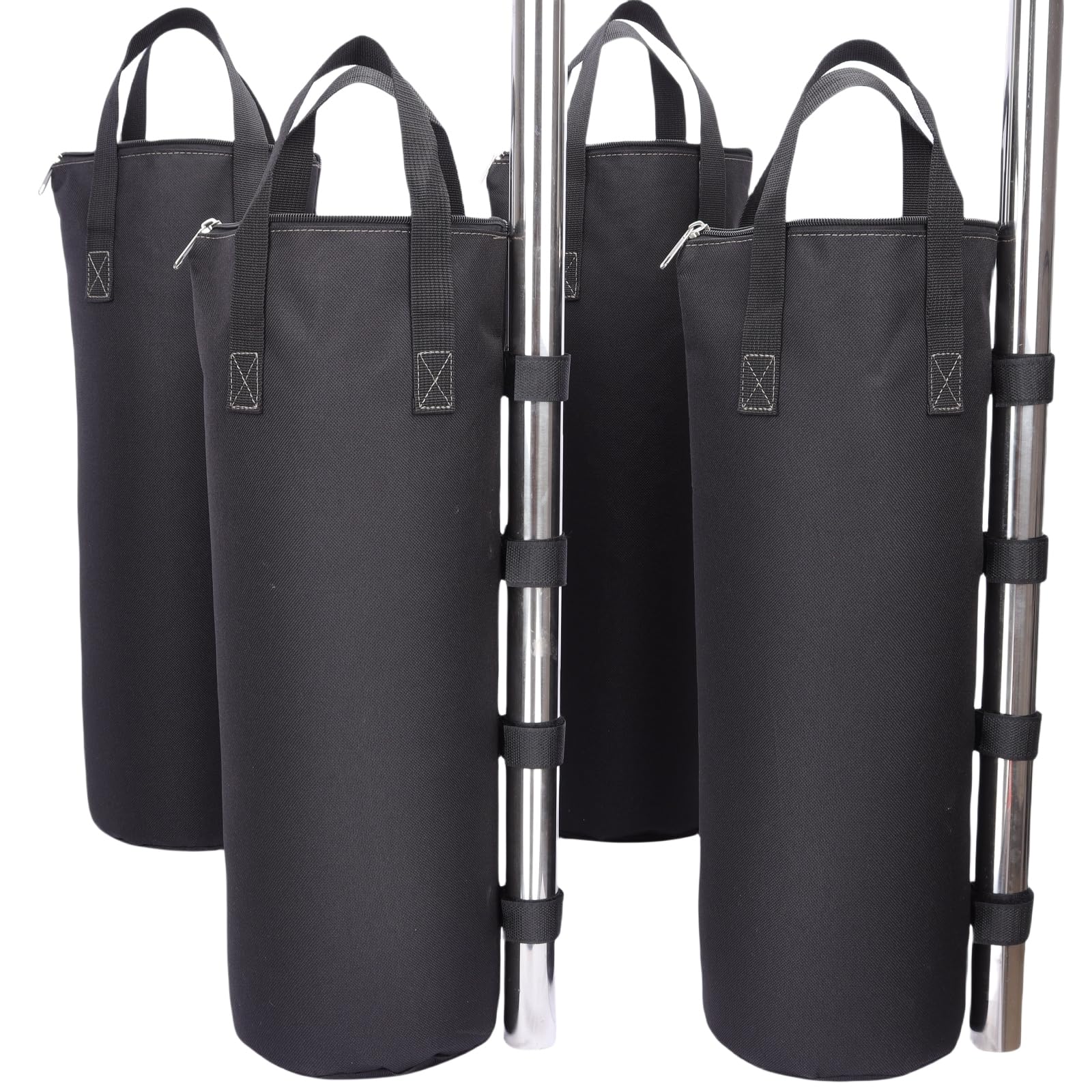 Nadrocene sand bags for canopy legs with zipper top provide secure, tear-resistant anchoring.