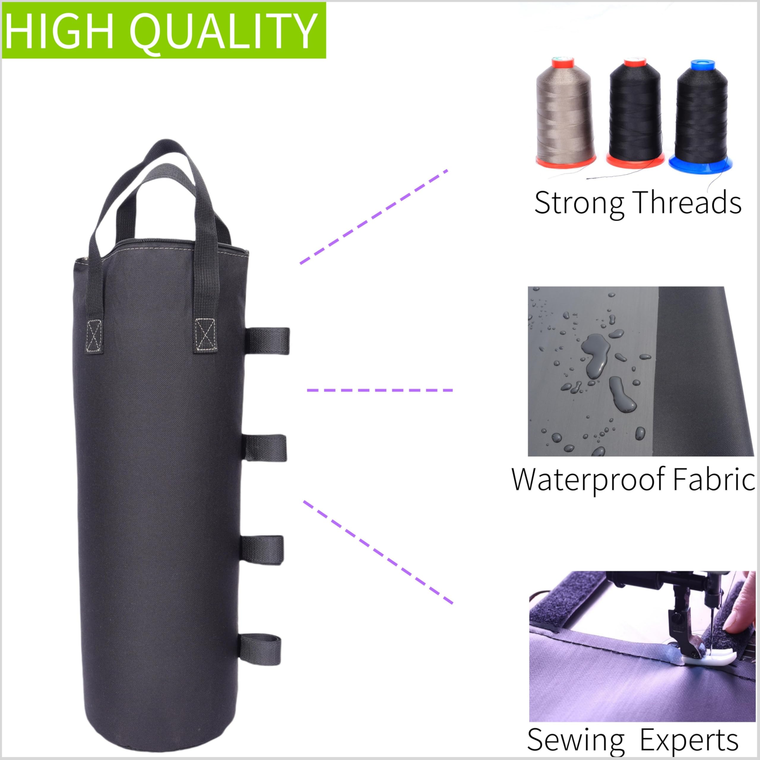 Nadrocene side-velcro-straps-fit-legs secure bags on assorted tent frames.