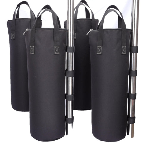 Nadrocene zipper-top sandbags with closure keep canopy legs secure during windy days.