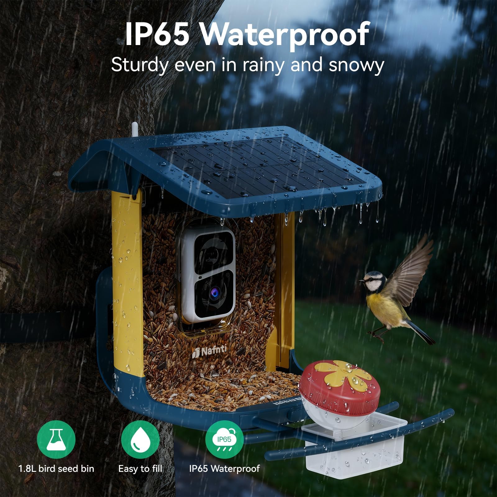 Nafnti Bird Feeder Camera AI identification identifies bird species automatically