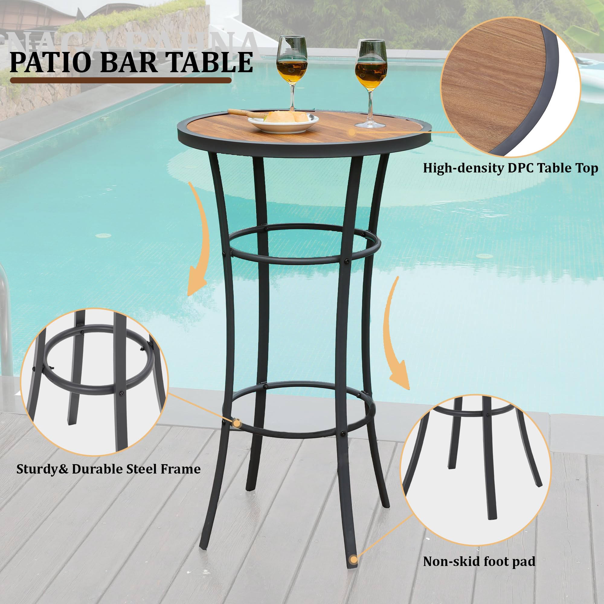 Naga Bahna metal frame provides a sturdy base for patio use