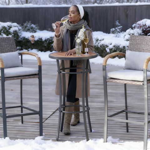 Naga Bahna round outdoor bistro design invites conversation and relaxed outdoor dining