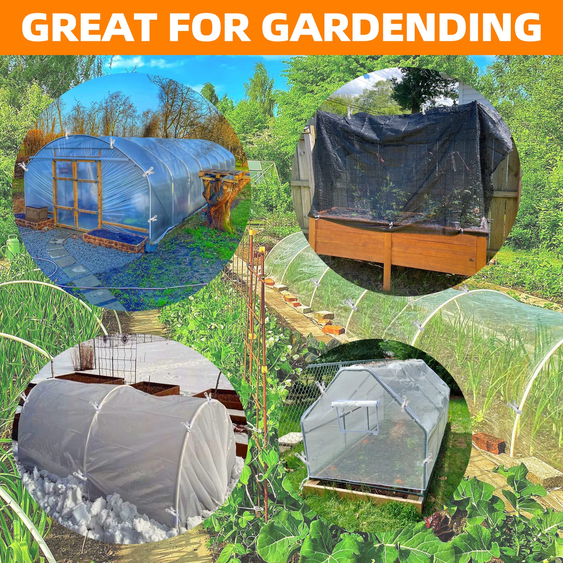 Nagoofun stainless-steel garden clip demonstrates durability for multiple hoop sizes