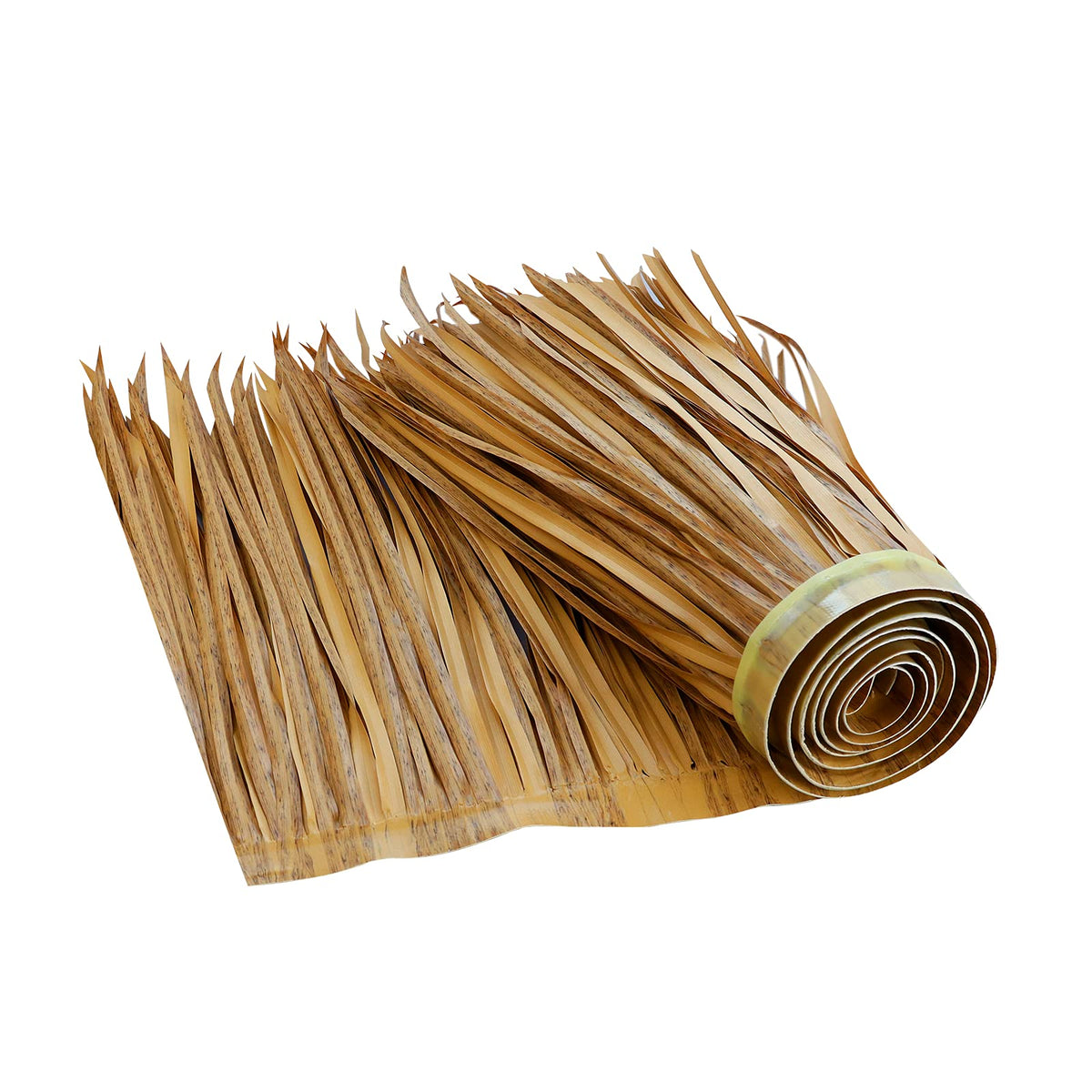NAHARO 78.8-inch tiki straw roof roll creates patio shade with tropical ambiance.