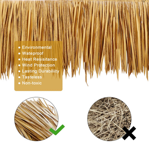 NAHARO artificial palm-straw thatch provides weather-resistant roofing vibes.