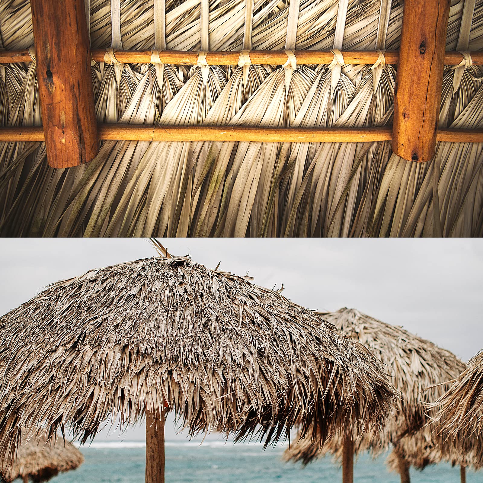 NAHARO seaside shutters and fence accents with tropical flair using thatch roll.
