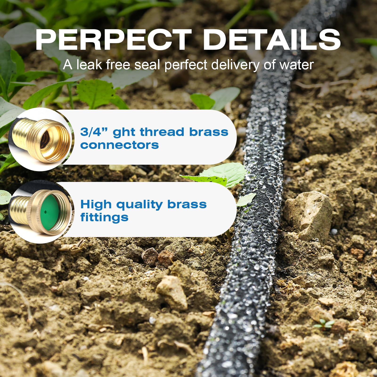 Naicet soaker hose end cap included helps secure connections