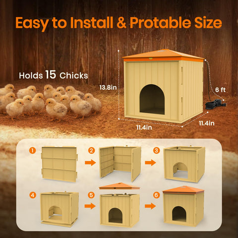 Durable ABS Nailrepro coop heater resists rust and is easy to clean.