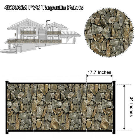 NAIMORUI privacy screen stone installed on balcony fence for privacy and sun protection.
