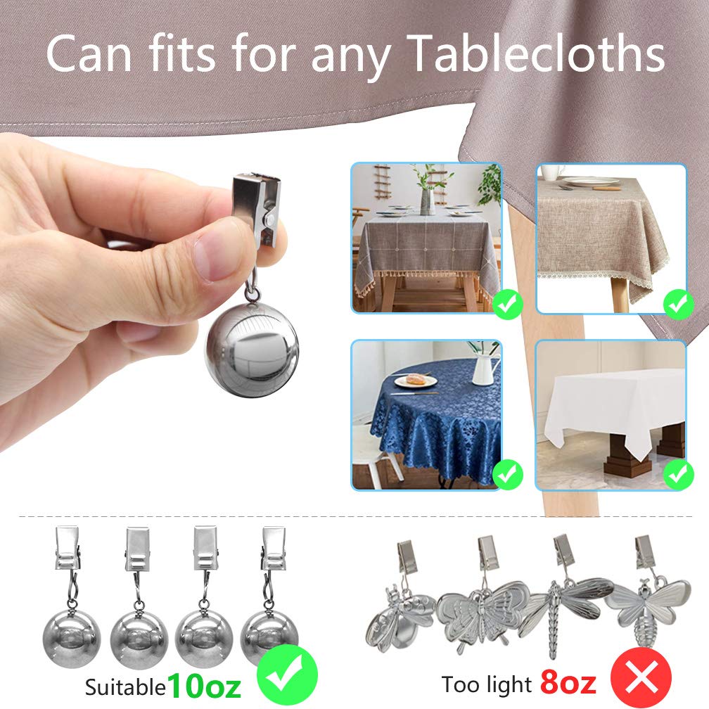 NAISI weights placed along tablecloth provide stable coverage during meals