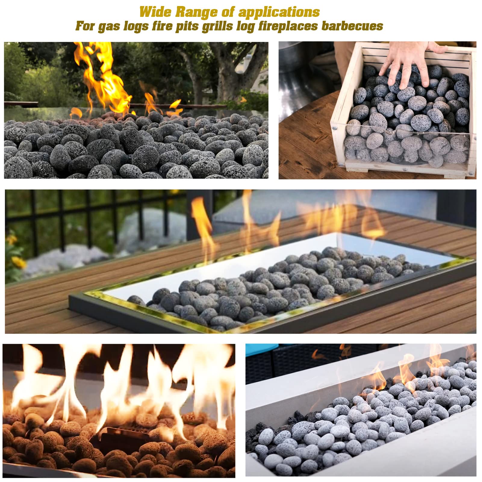 NAKAAOSIK lava rocks 2-3 inch size offer natural variation with durable performance