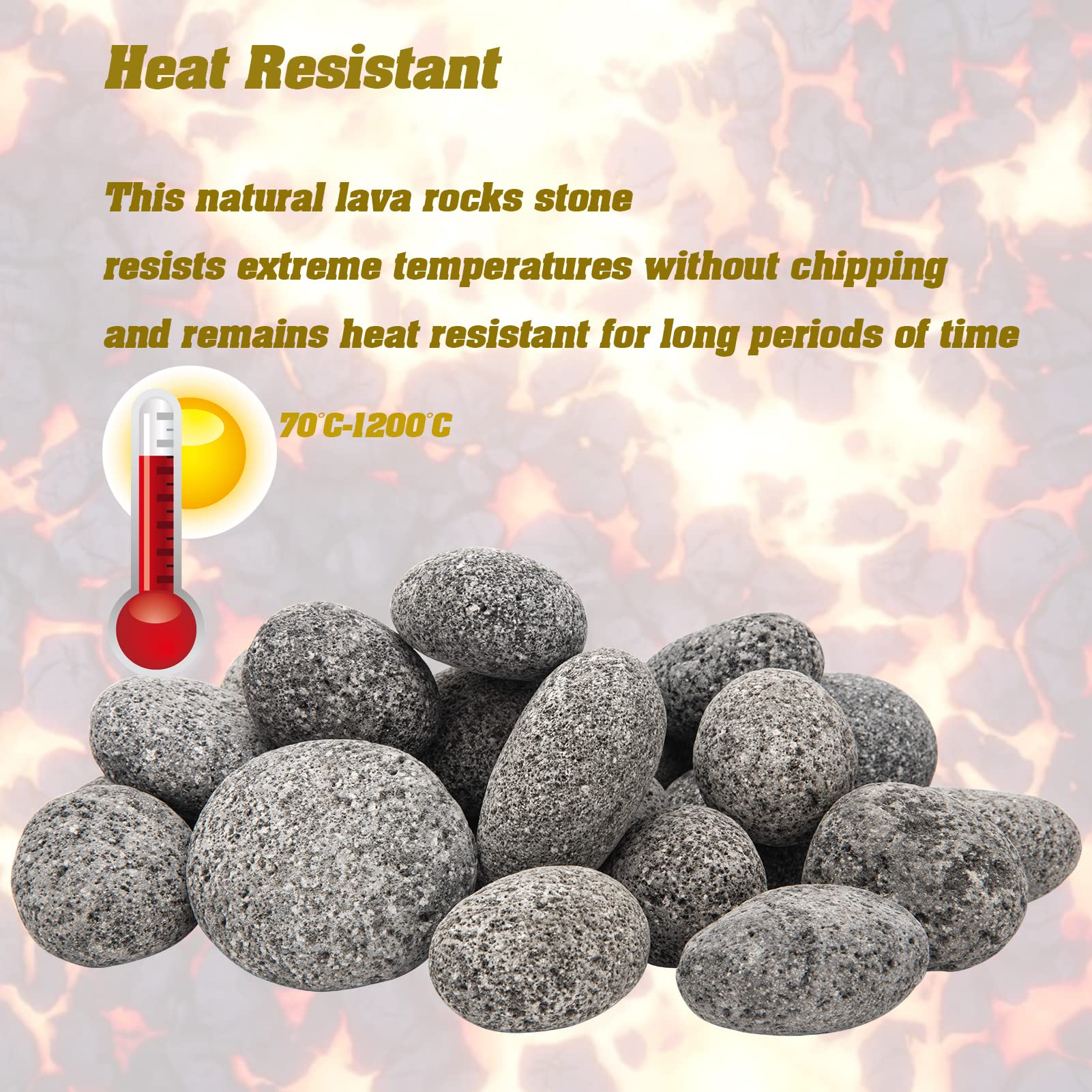 NAKAAOSIK natural lava stones bundle of 10 lb for versatile fire features