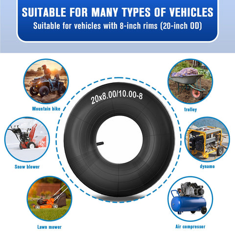NAKAO 20x8-8 inner tube with TR13 stem for lawn tractors