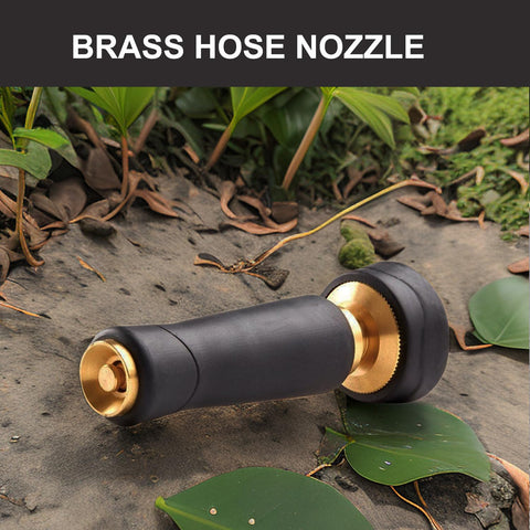 Nakcase brass nozzle fits standard 3/4 inch hoses for quick setup.