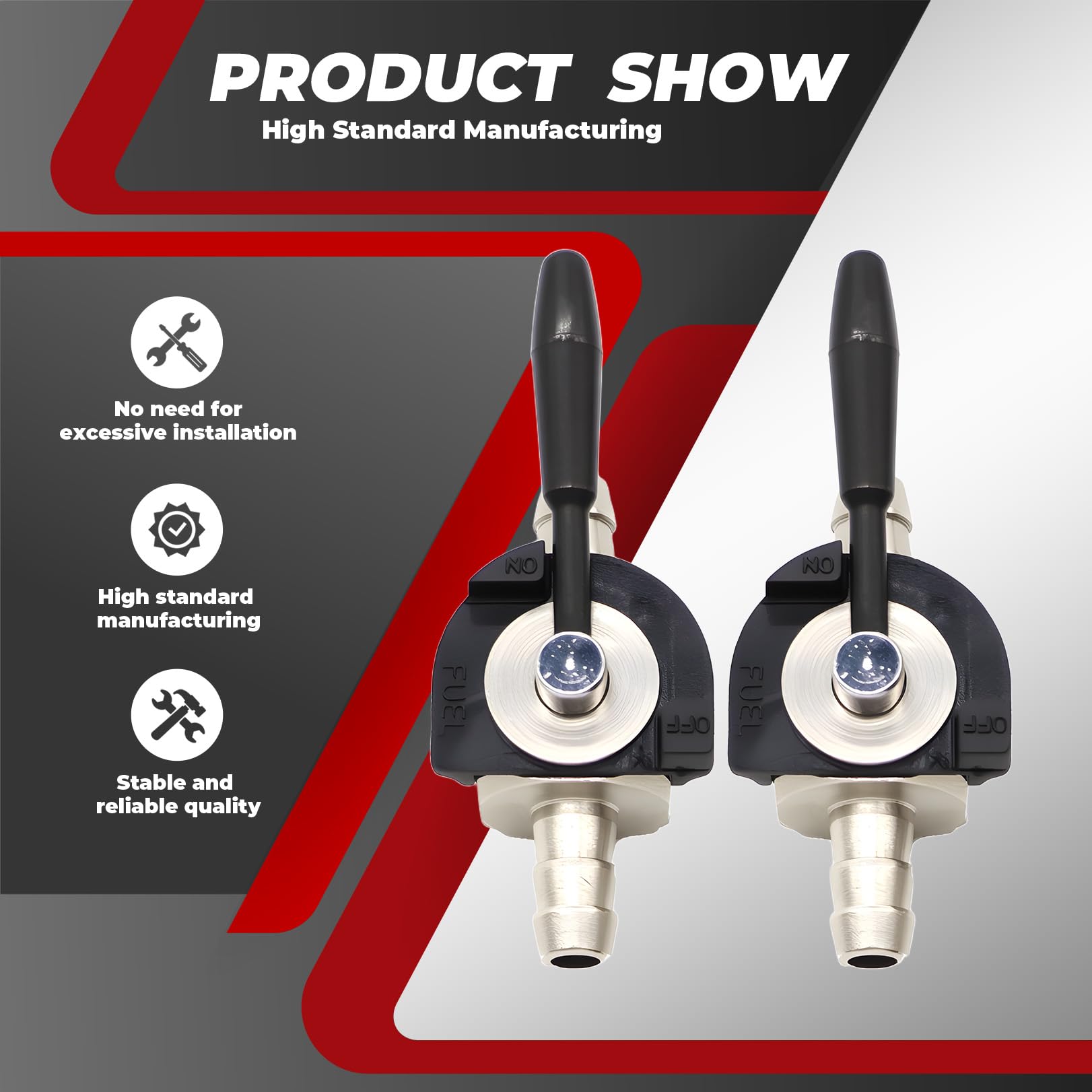 Nakkaa 2PCS 1-4in steel inline shutoff valve on mower line emphasizes versatile 1/4 inch compatibility