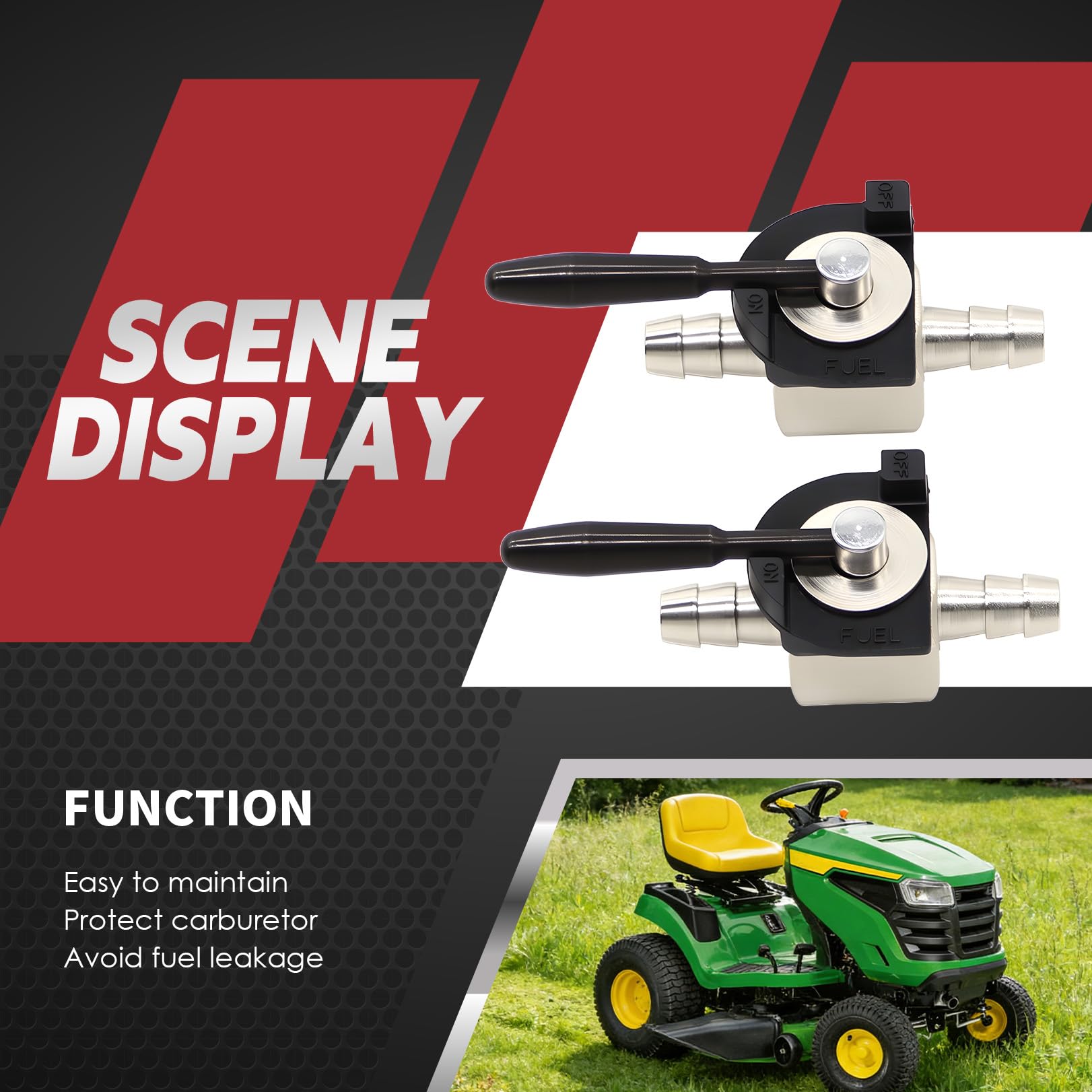 Nakkaa 2PCS 1-4in steel inline shutoff valve in use with lawn tractors improves fuel control