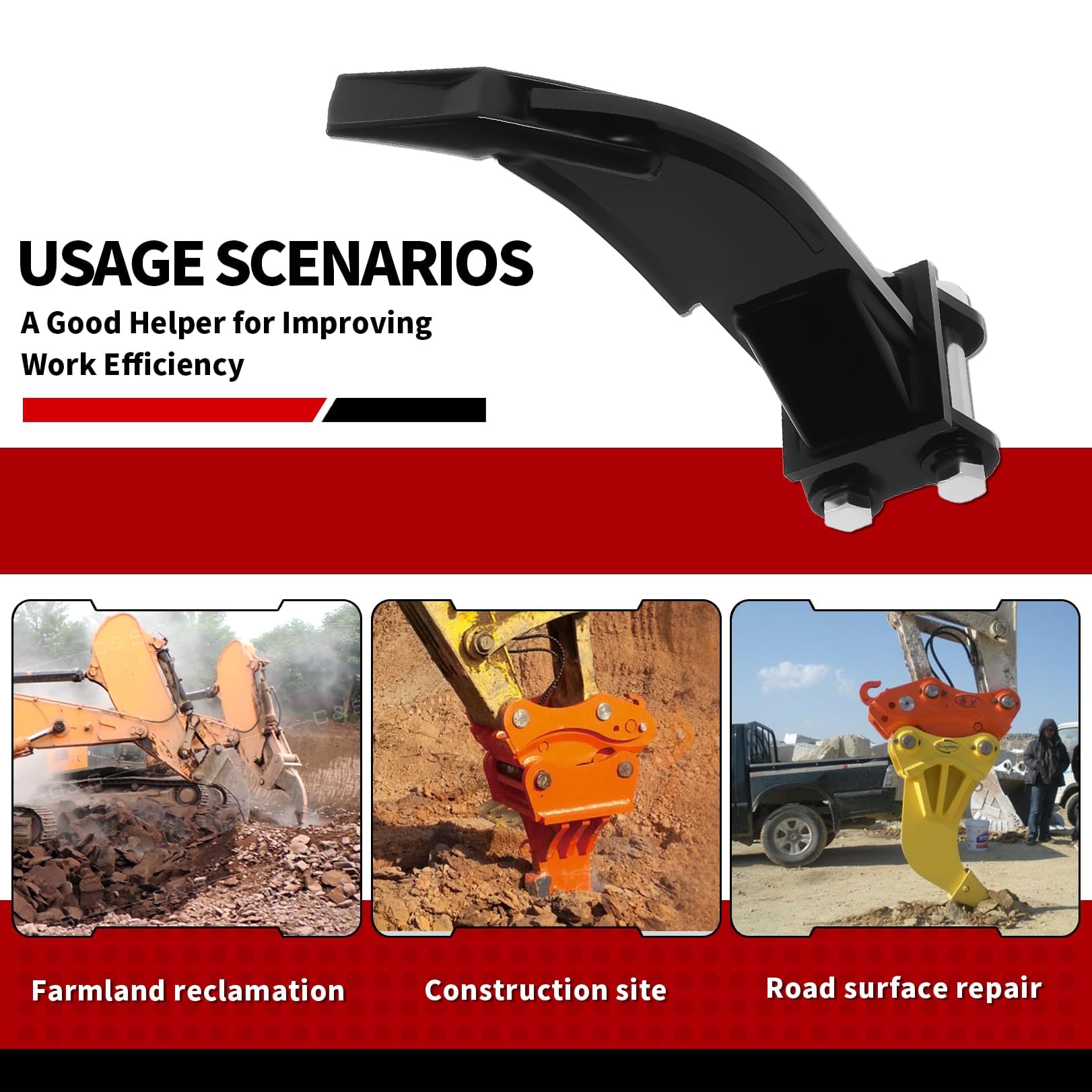 Rugged steel withstands hard ground and frozen soil conditions.
